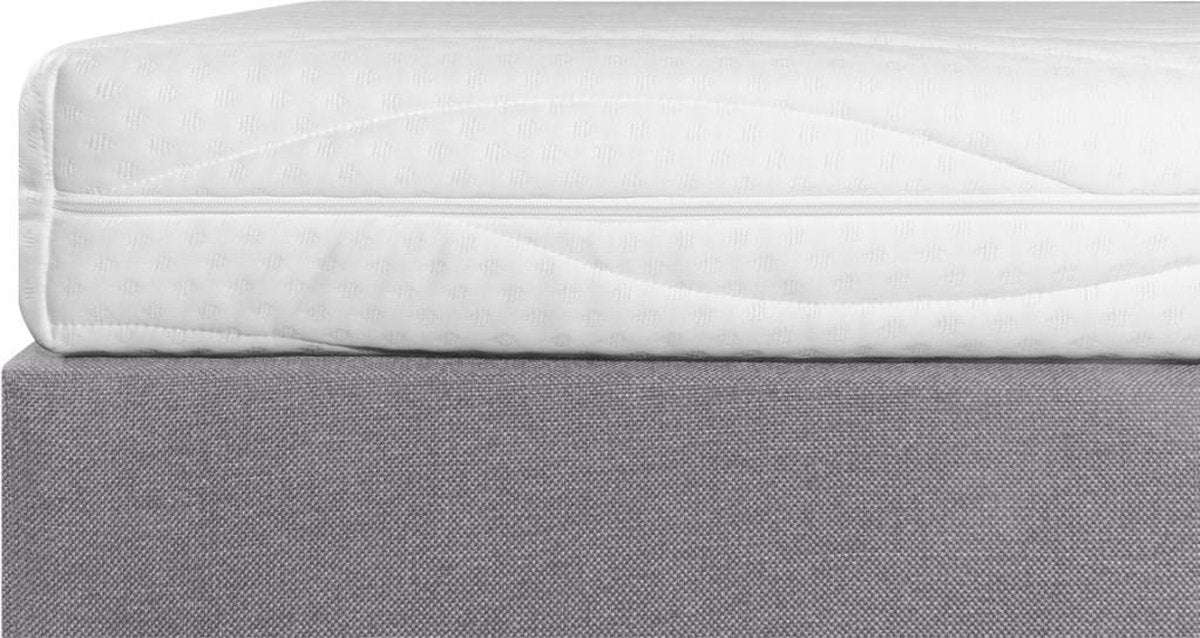 Boxspring Student Basic Lichtgrijs - 140x210 cm - Comfort Foam Matras - Bedworld B.V.