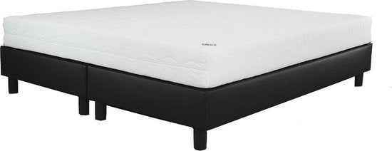Budget Boxspring 140x200 Skai zwart inclusief matras Pocket koudschuim 140x200 - Bedworld B.V.