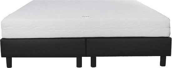 Budget Boxspring 140x200 Skai zwart inclusief matras Pocket koudschuim 140x200 - Bedworld B.V.