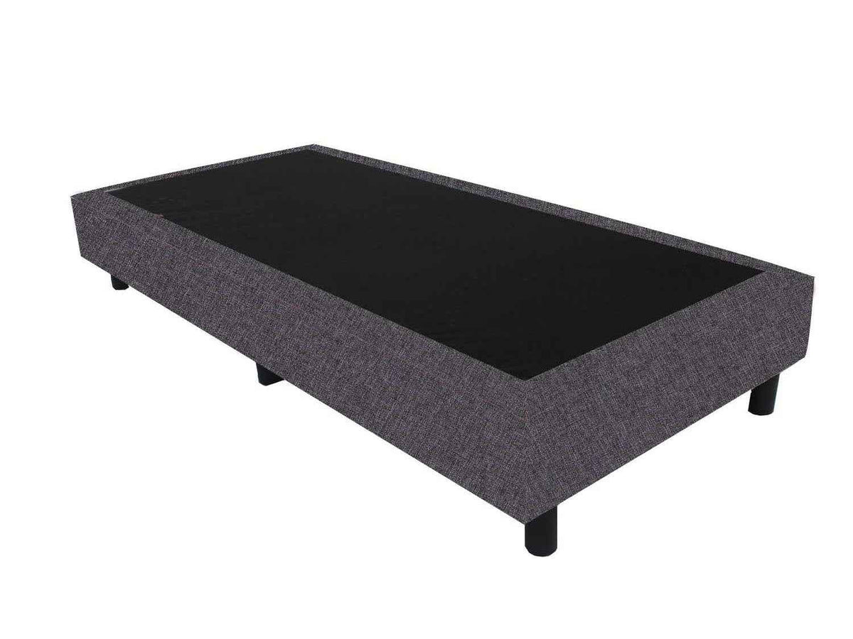 Budget Boxspring 1-Persoons – Linnenlook Donkergrijs Zonder Matras