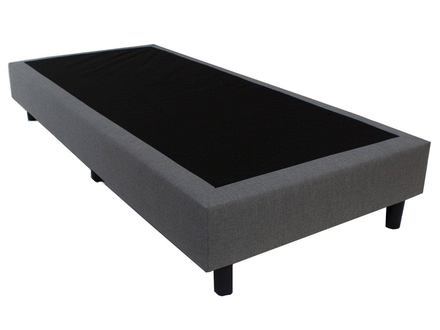 Eenpersoons Boxspring 90x200 cm - Grijs - Zonder Matras - Bedworld B.V.