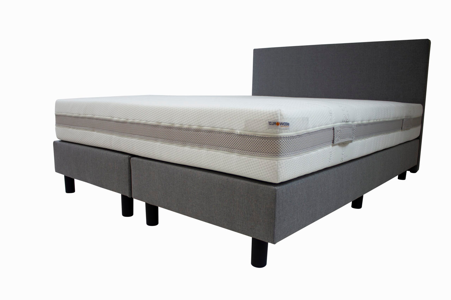 Hotel Boxspring Grijs - Micropocketmatras HR55 - Bedworld B.V.