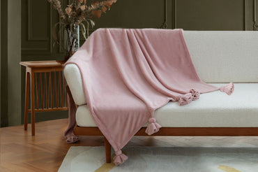 Amelie Home pluche deken roze oud roze - Bedworld B.V.