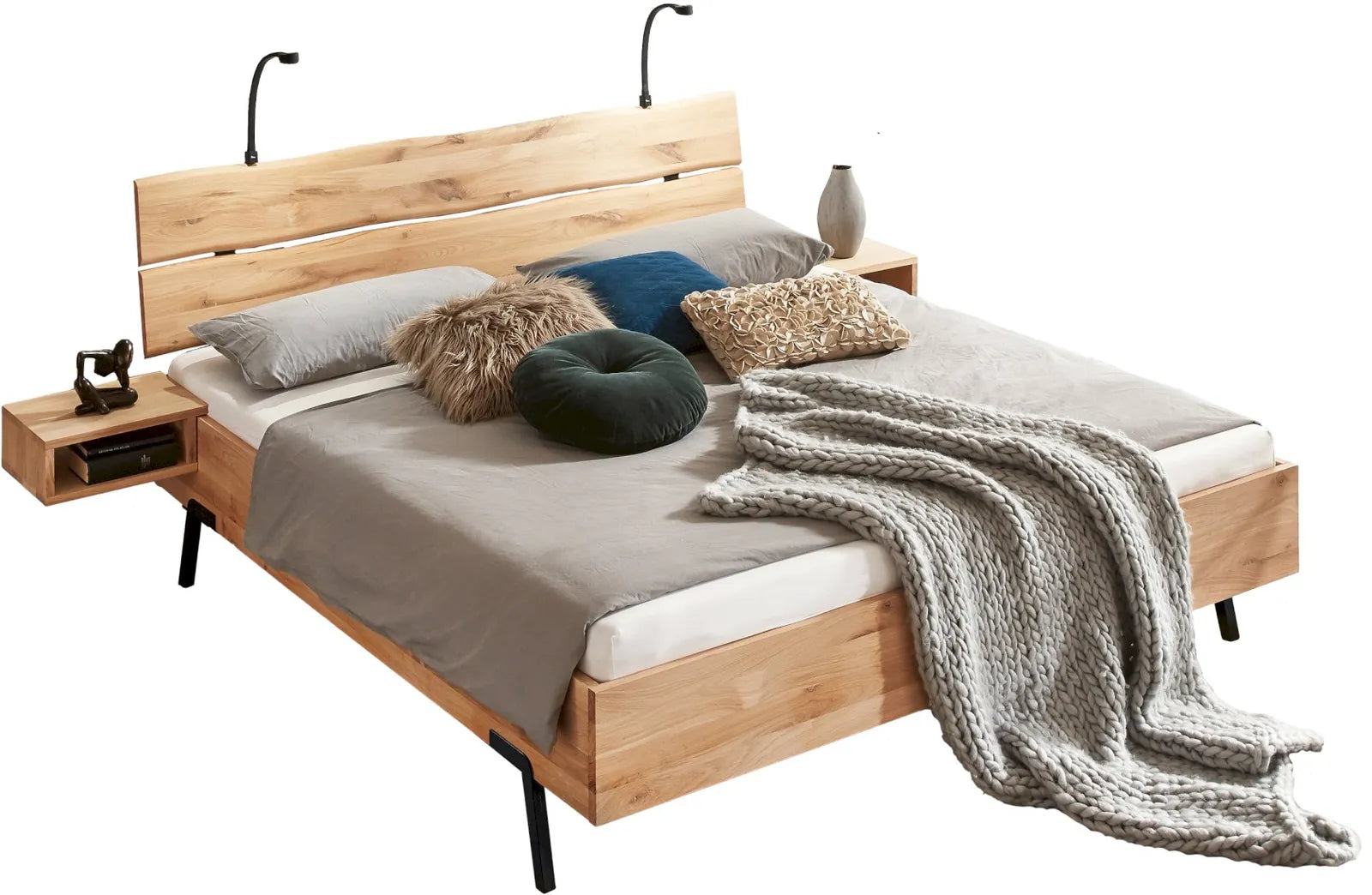 Ledikant Massief Eiken Rough - Bedworld B.V.