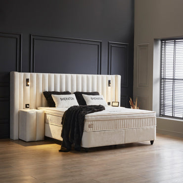 Opberg Boxspring Sherathon – Wit - Bedworld B.V.