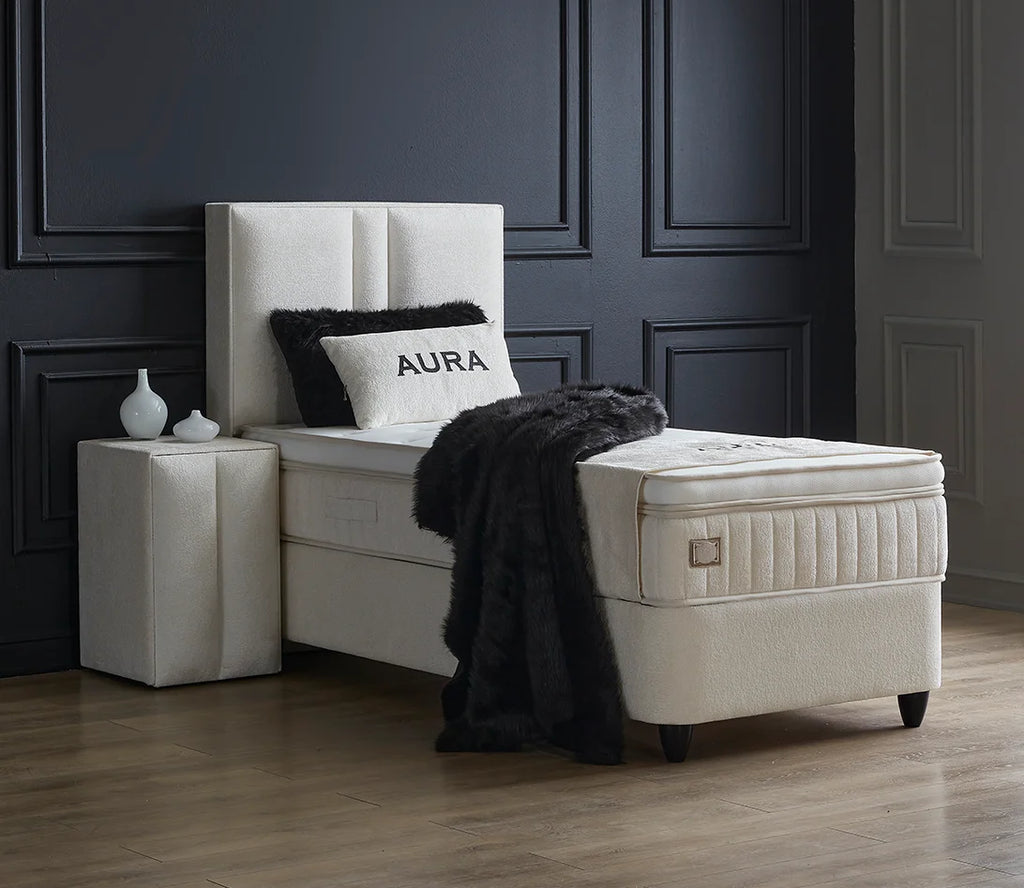 Opberg Boxspring Aura 90x200 Wit - Bedworld B.V.