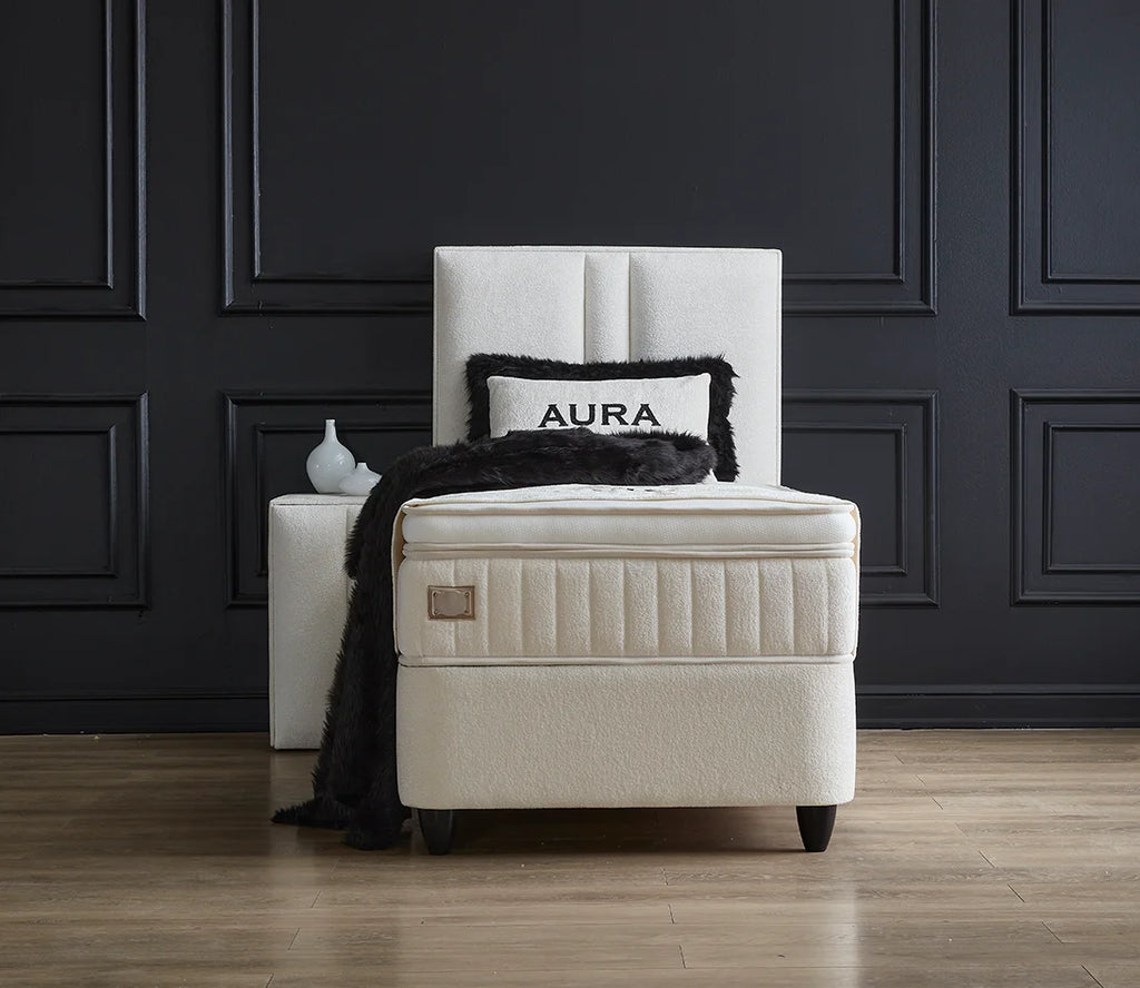 Opberg Boxspring Aura 90x200 Wit - Bedworld B.V.