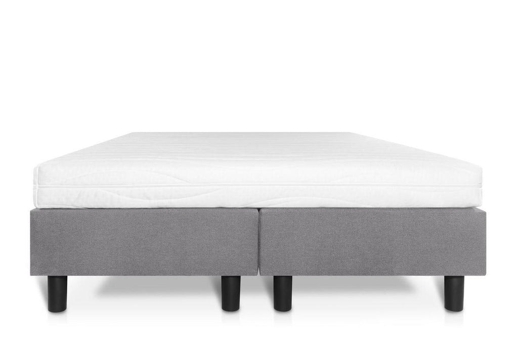 Boxspring Student Basic Lichtgrijs - 140x210 cm - Comfort Foam Matras - Bedworld B.V.