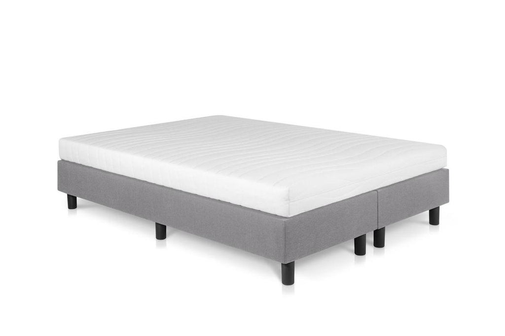 Boxspring Student Basic Lichtgrijs - 140x210 cm - Comfort Foam Matras - Bedworld B.V.