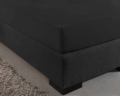 Enkel Jersey 135 gr. Hoeslaken Zwart 80/100 x 200
