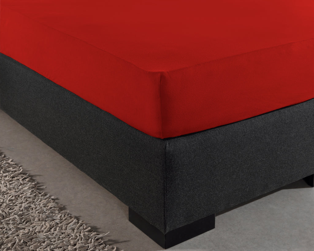 Enkel Jersey 135 gr. Hoeslaken Rood