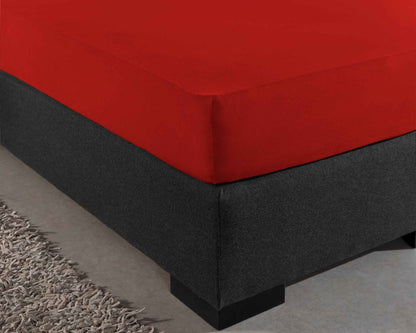 Enkel Jersey 135 gr. Hoeslaken Rood