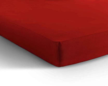 Enkel Jersey 135 gr. Hoeslaken Rood