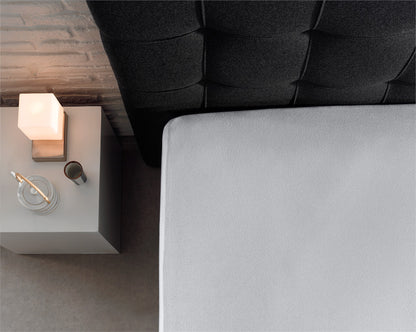 Double Jersey Fitted Sheet White 220 gsm - 190/200 x 220/230