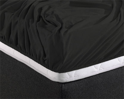 Double Jersey Fitted Sheet Black 220 gsm - 160/180 x 200/220