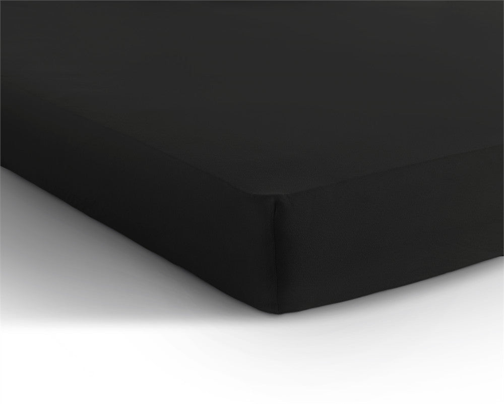 Double Jersey Fitted Sheet Black 220 gsm - 160/180 x 200/220