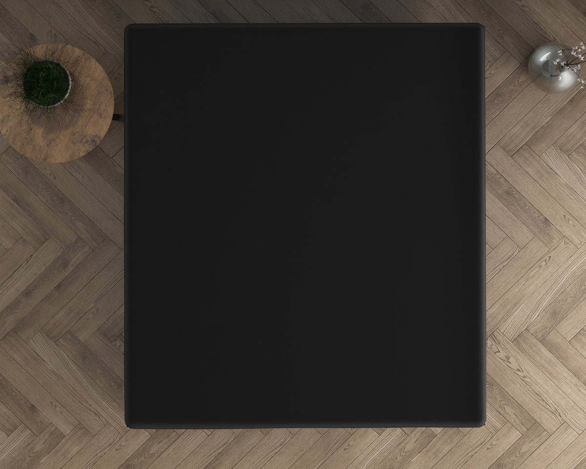 Double Jersey Fitted Sheet Black 220 gsm - 190/200 x 220/230
