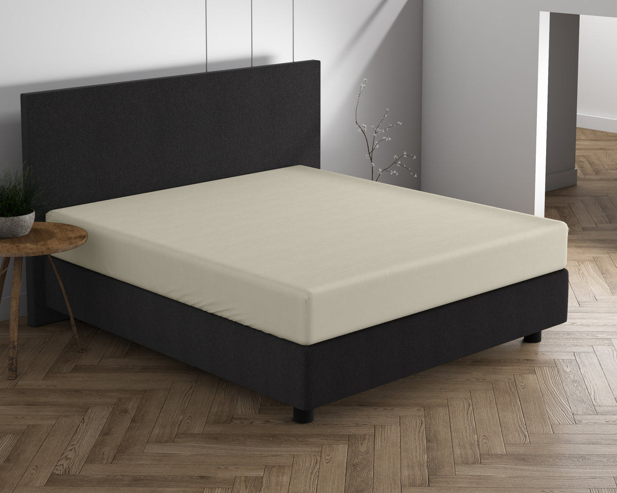 Double Jersey Fitted Sheet Cream 220 gsm - 140 x 200/220