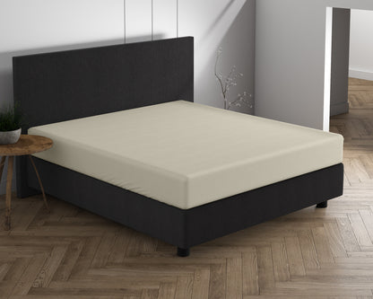 Double Jersey Fitted Sheet Cream 220 gsm - 140 x 200/220