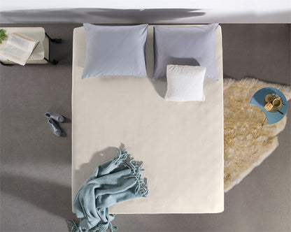 Double Jersey Fitted Sheet Cream 220 gsm - 140 x 200/220