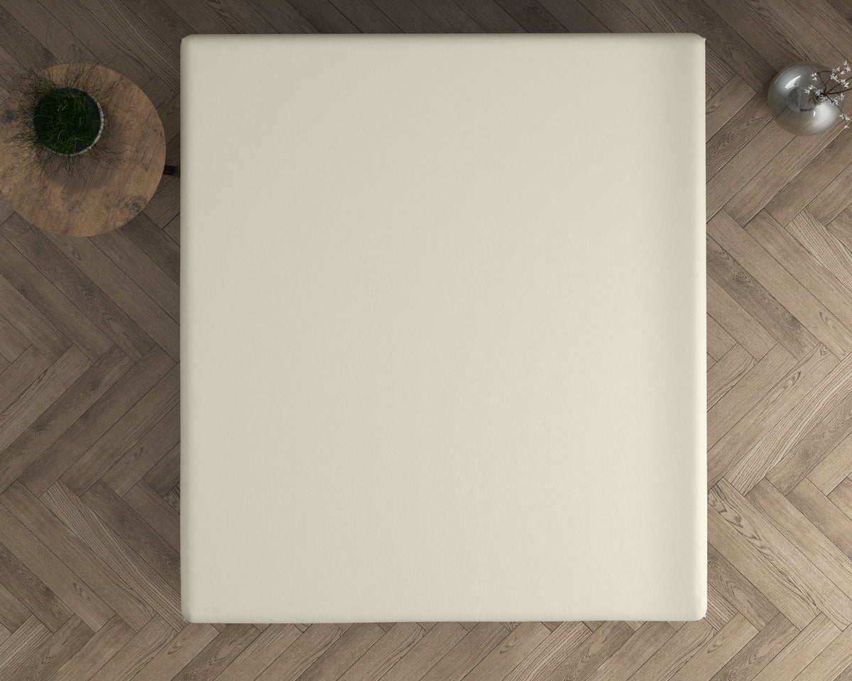 Double Jersey Fitted Sheet Cream 220 gsm - 140 x 200/220