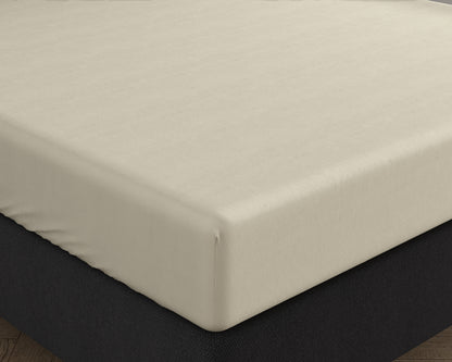 Double Jersey Fitted Sheet Cream 220 gsm - 140 x 200/220