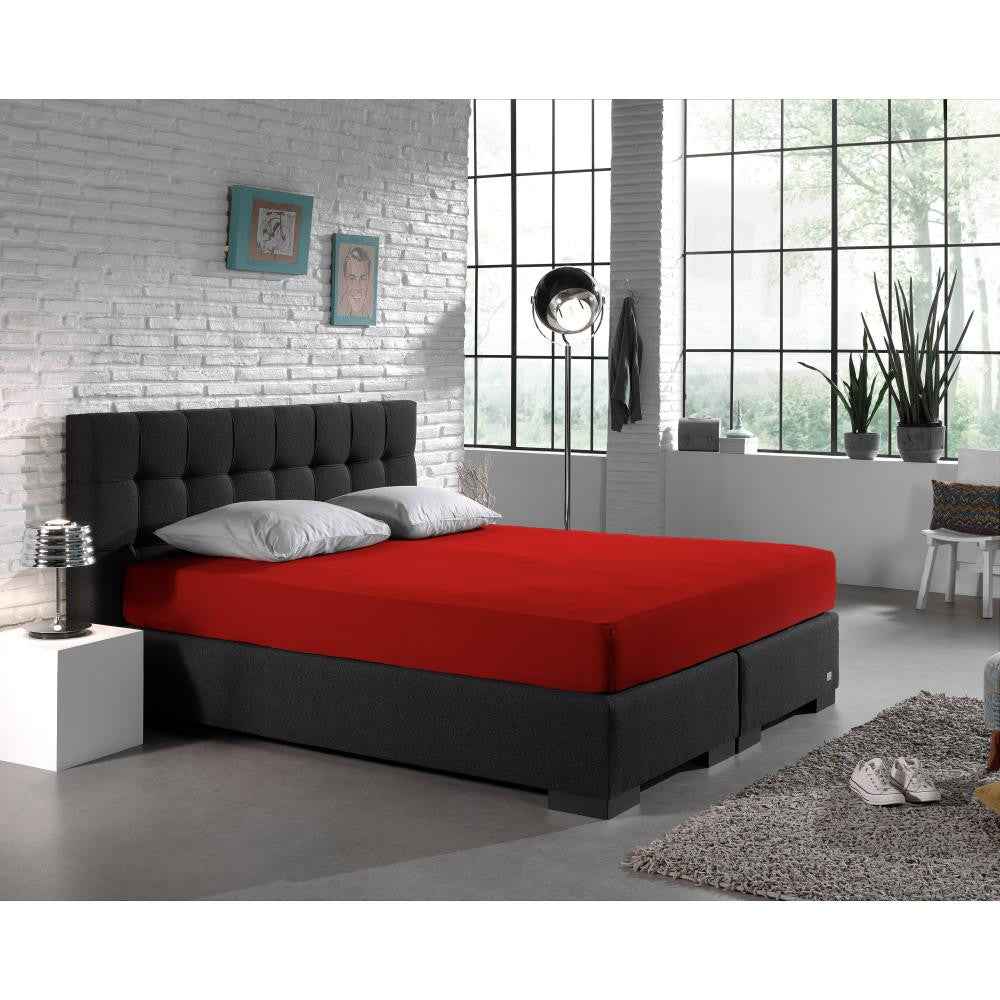 Dubbel Jersey 220 gr. Hoeslaken Rood 160/180 x 200/220