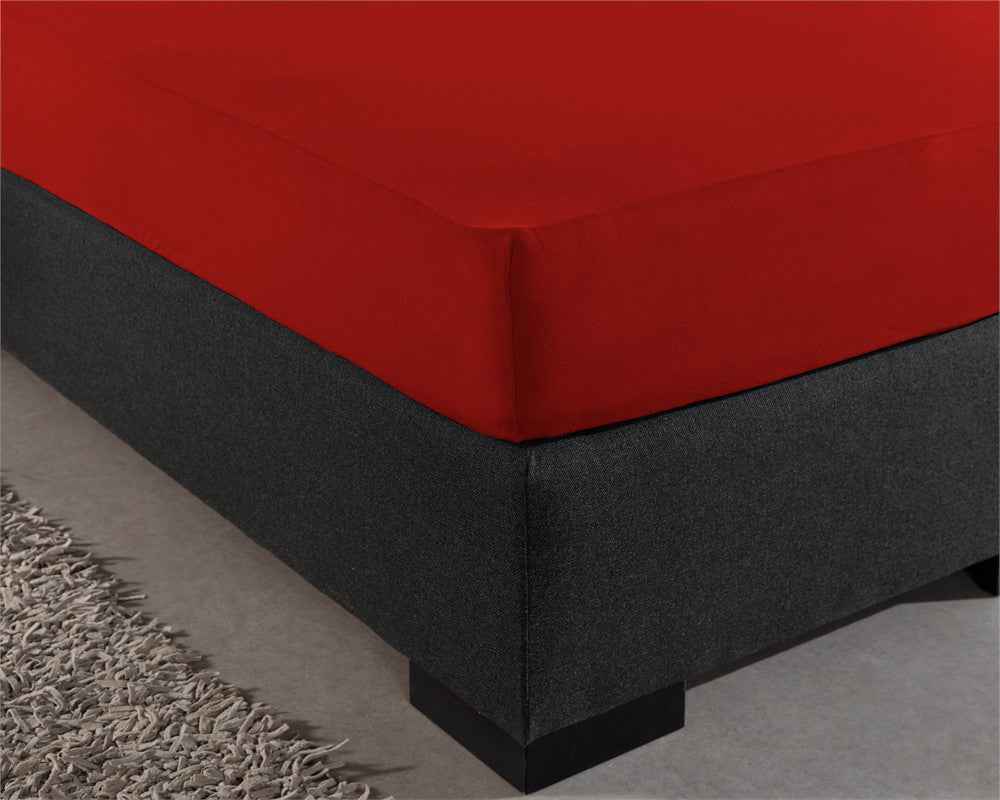 Dubbel Jersey 220 gr. Hoeslaken Rood 160/180 x 200/220