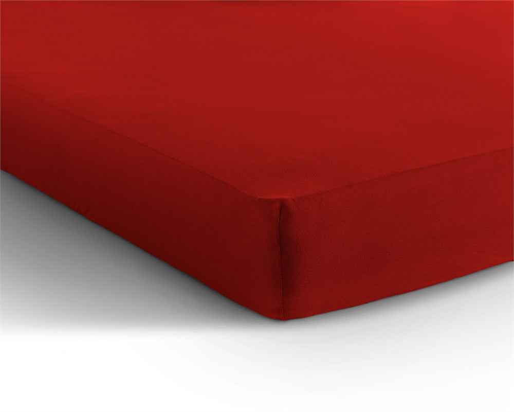 Dubbel Jersey 220 gr. Hoeslaken Rood 160/180 x 200/220