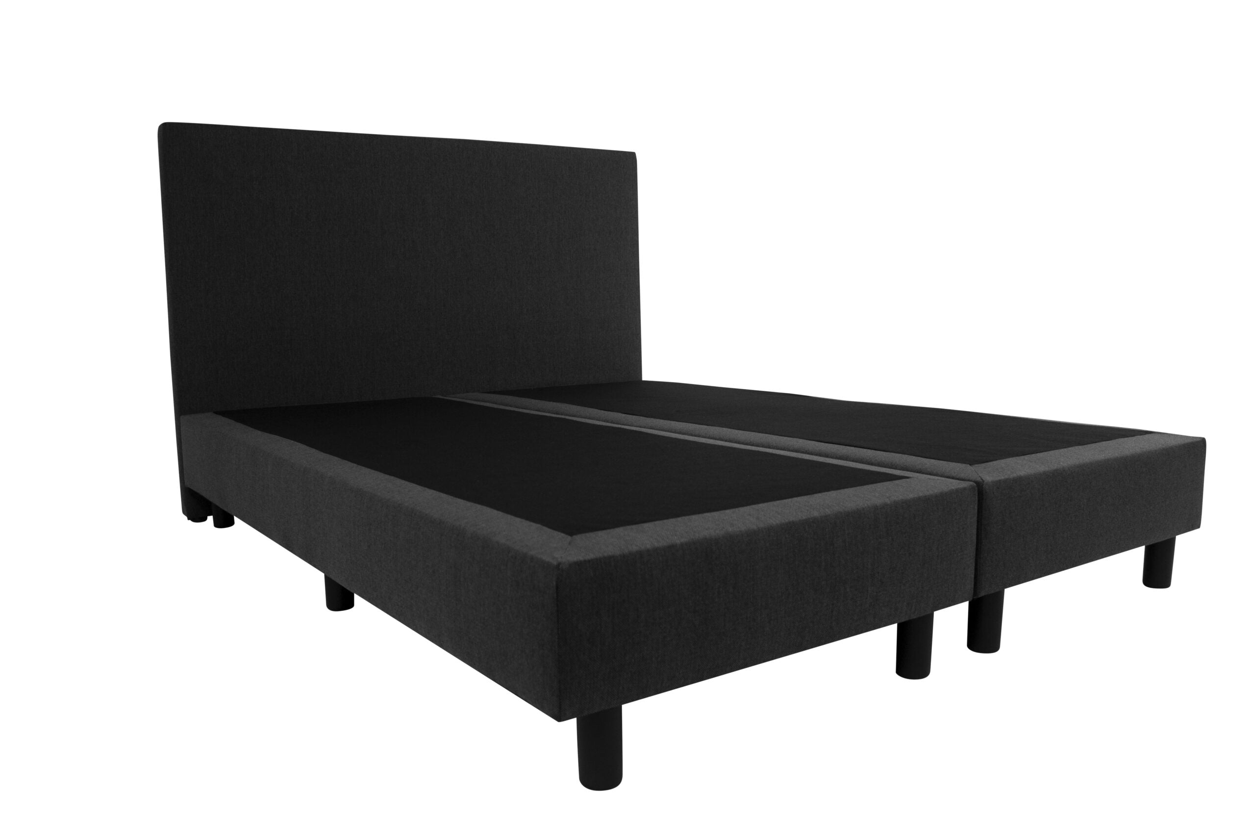 Budget Boxspring Antraciet Zonder Matras KINGSIZE - Linnenlook Grijs - 100 x 210 cm - Bedworld B.V.