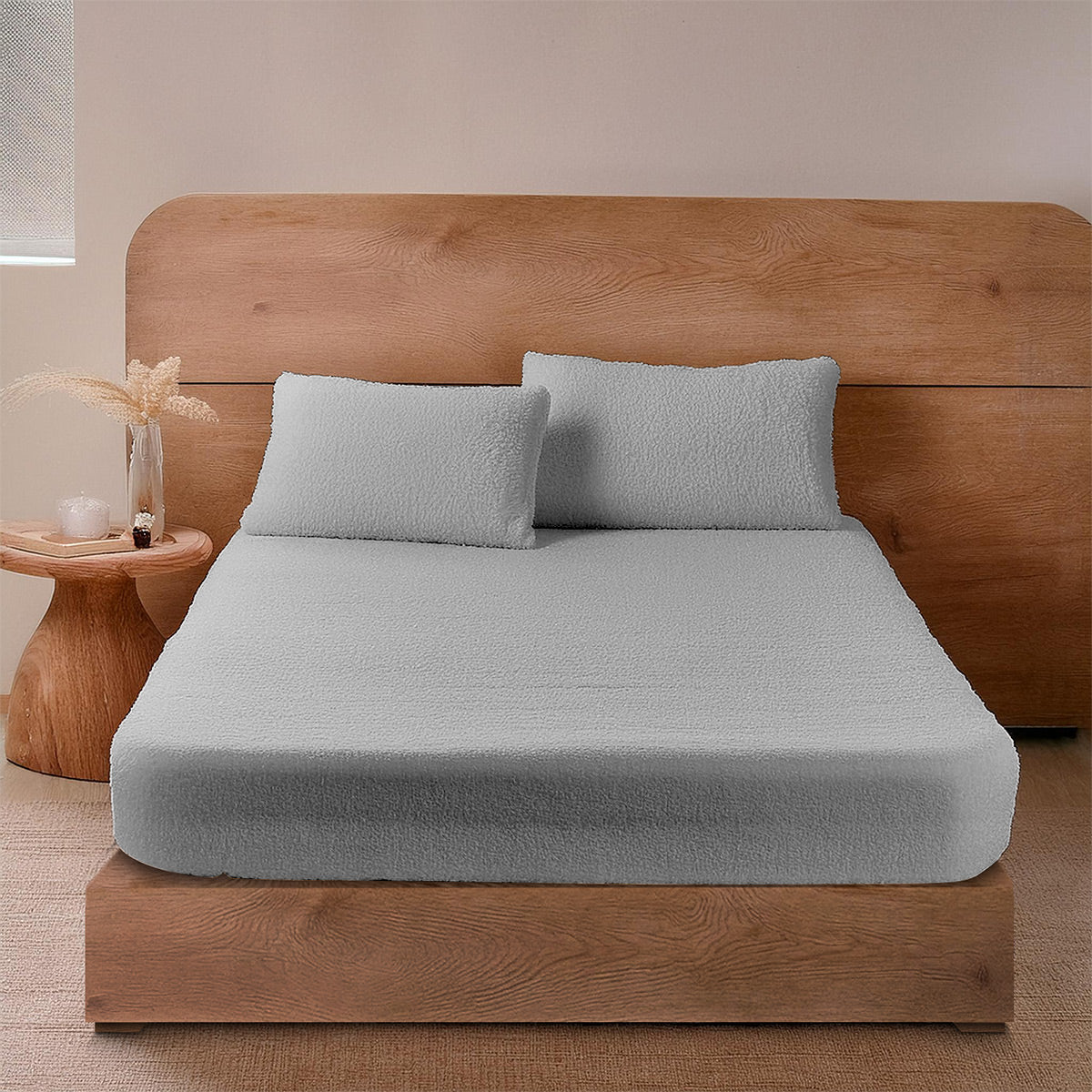 Teddy hoeslaken Lichtgrijs - Bedworld B.V.