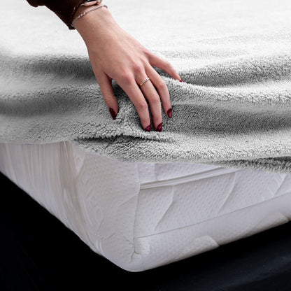Teddy hoeslaken Grijs 90 x 200 - Bedworld B.V.