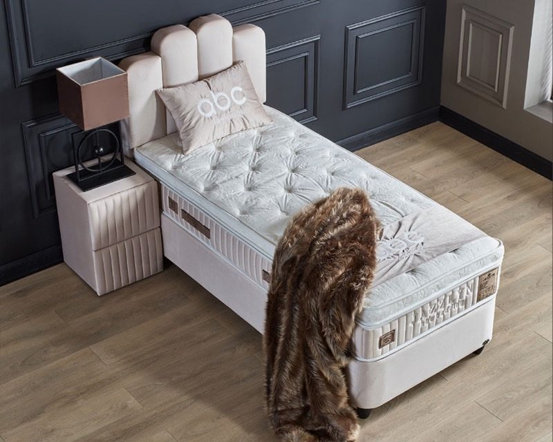 Opberg Boxspring Jazzlyn 90x200 licht beige - Bedworld B.V.