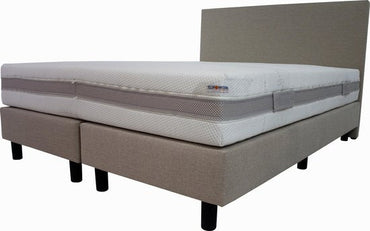 Boxspring Combinatie - Budget creme beige inclusief micropocketmatras Traagschuim - 140 x 200 cm - Bedworld B.V.