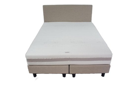 Hotel boxspring creme|beige inclusief micropocketmatras Traagschuim 140x200 cm - Bedworld B.V.