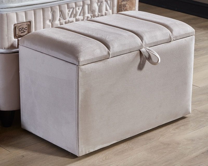 Opberg Boxspring Jazzlyn 90x200 licht beige - Bedworld B.V.