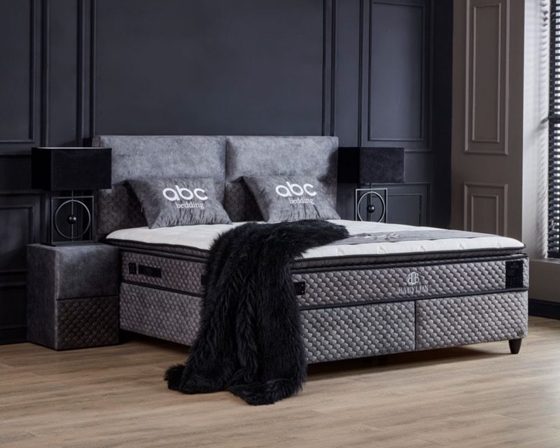 Opberg Boxspring Babylon Grijs - Bedworld B.V.