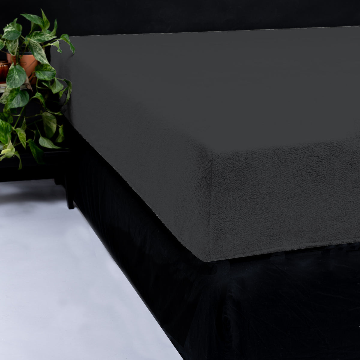 Teddy hoeslaken Antraciet - Bedworld B.V.