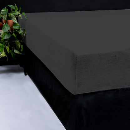 Teddy hoeslaken Antraciet - Bedworld B.V.