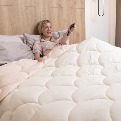 Microvezel Dekbed Eazy Creme Pink - Bedworld B.V.