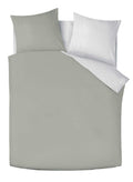Dekbedovertrekset  Double Face - Lichtgrijs & Wit - Bedworld B.V.