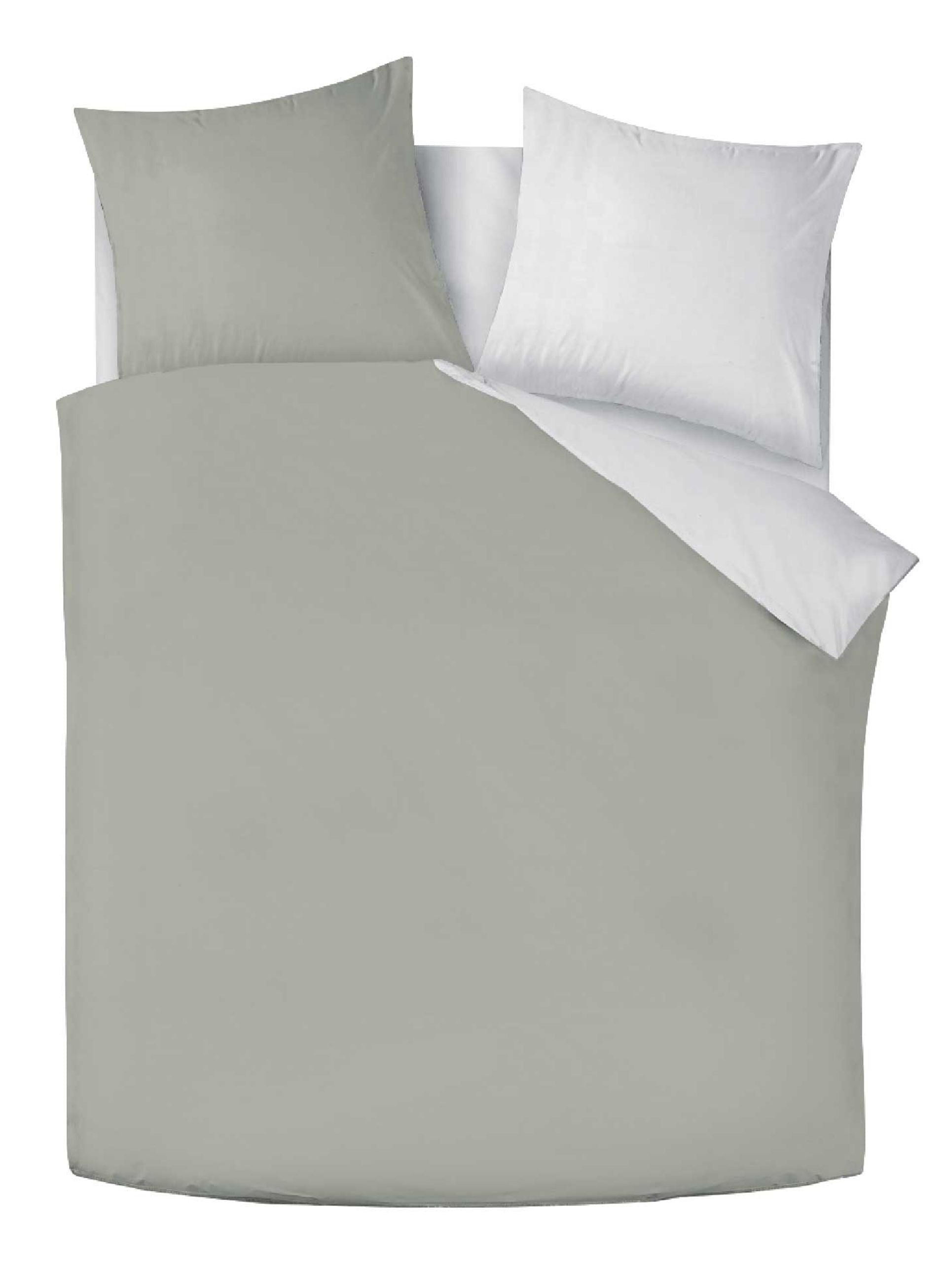 Dekbedovertrekset  Double Face - Lichtgrijs & Wit - Bedworld B.V.