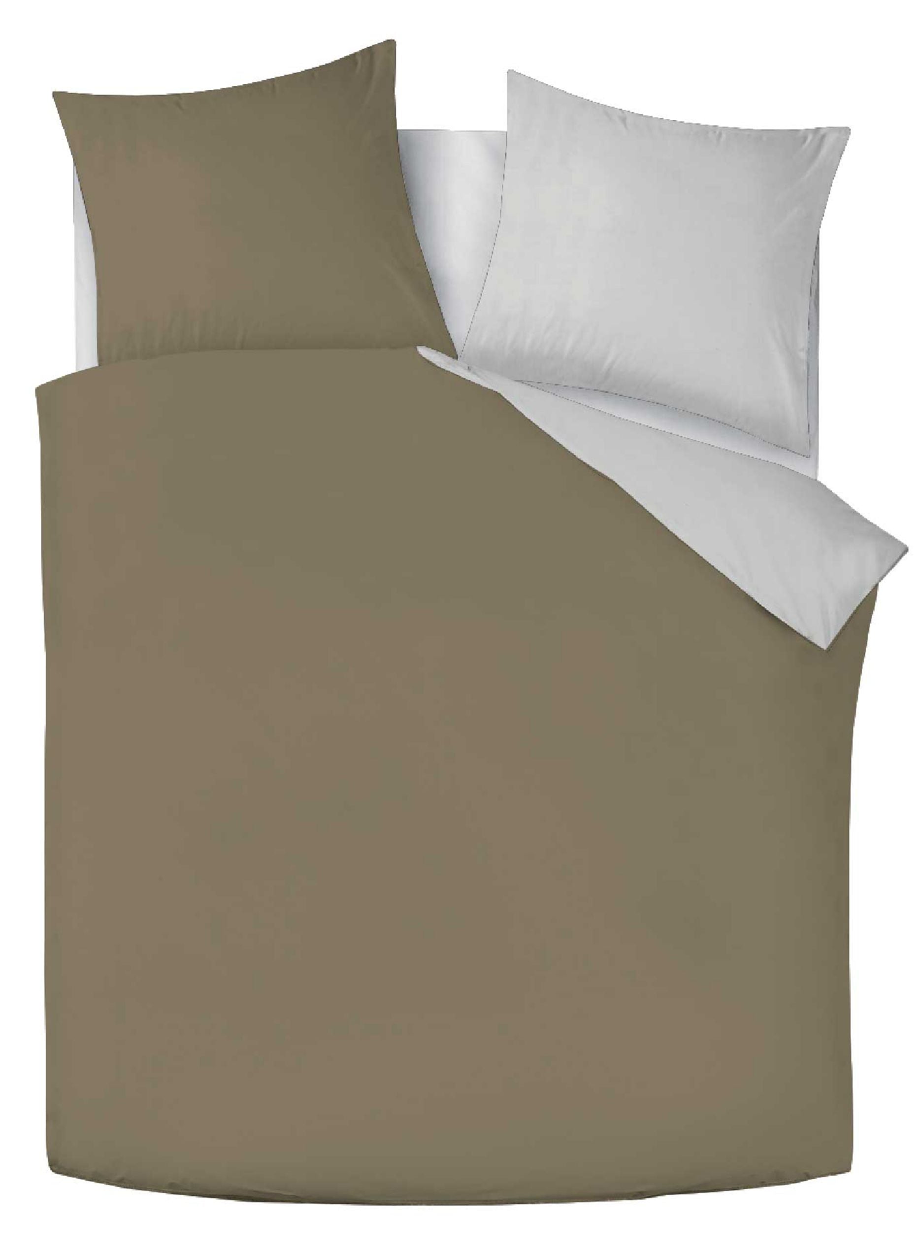 Dekbedovertrekset Double Face – Taupe & gebroken wit - Bedworld B.V.