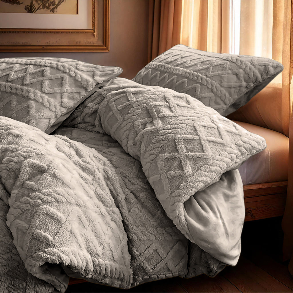 Dekbedovertrekset Jacquard Teddy Stone - Bedworld B.V.
