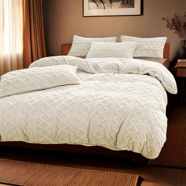 Dekbedovertrekset Jacquard Teddy – Whisper White - Bedworld B.V.