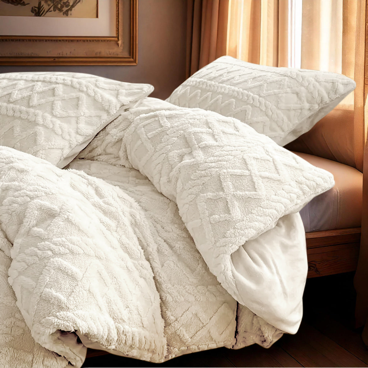 Dekbedovertrekset Jacquard Teddy Whisper White - Bedworld B.V.