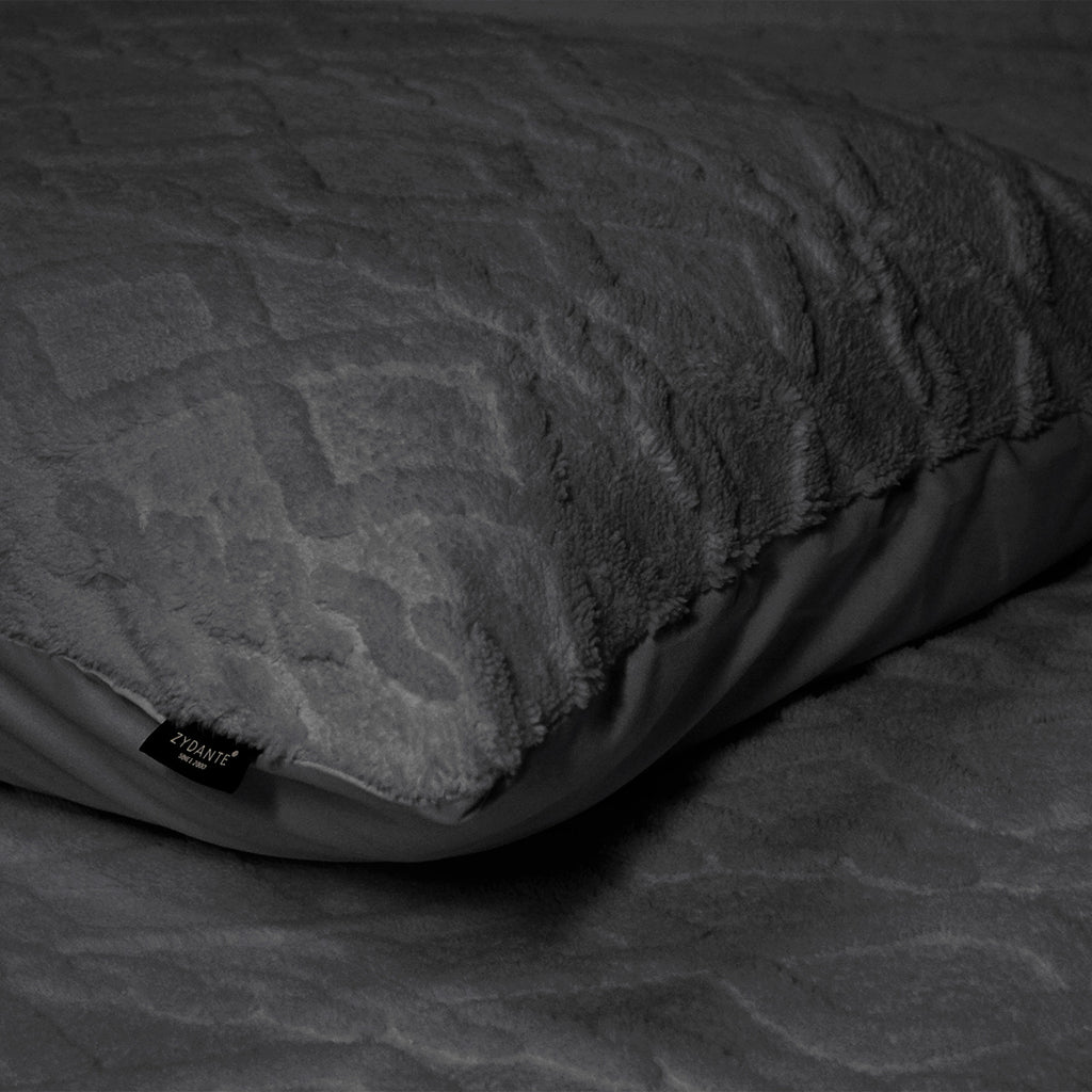 Dekbedovertrekset Jacquard Teddy Antraciet - Bedworld B.V.