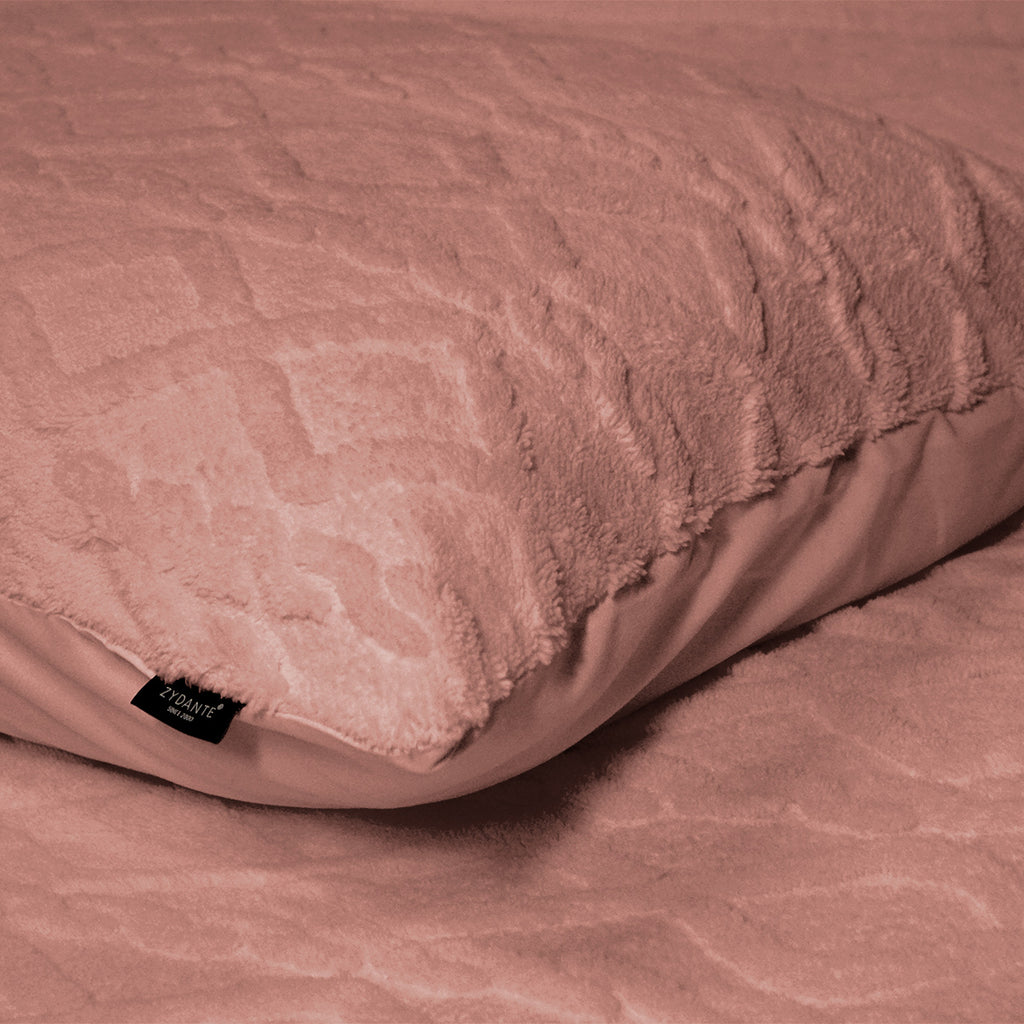 Dekbedovertrekset Jacquard Teddy Peach - Bedworld B.V.