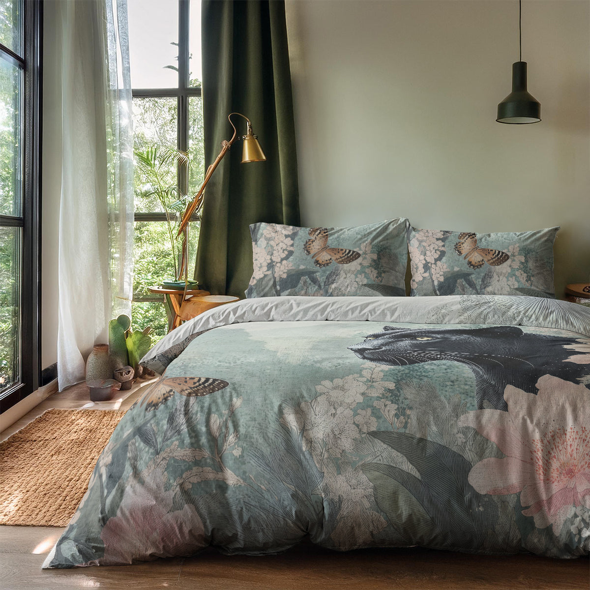 Dekbedovertrekset Panthers Bloom - 100% Microvezel - Bedworld B.V.