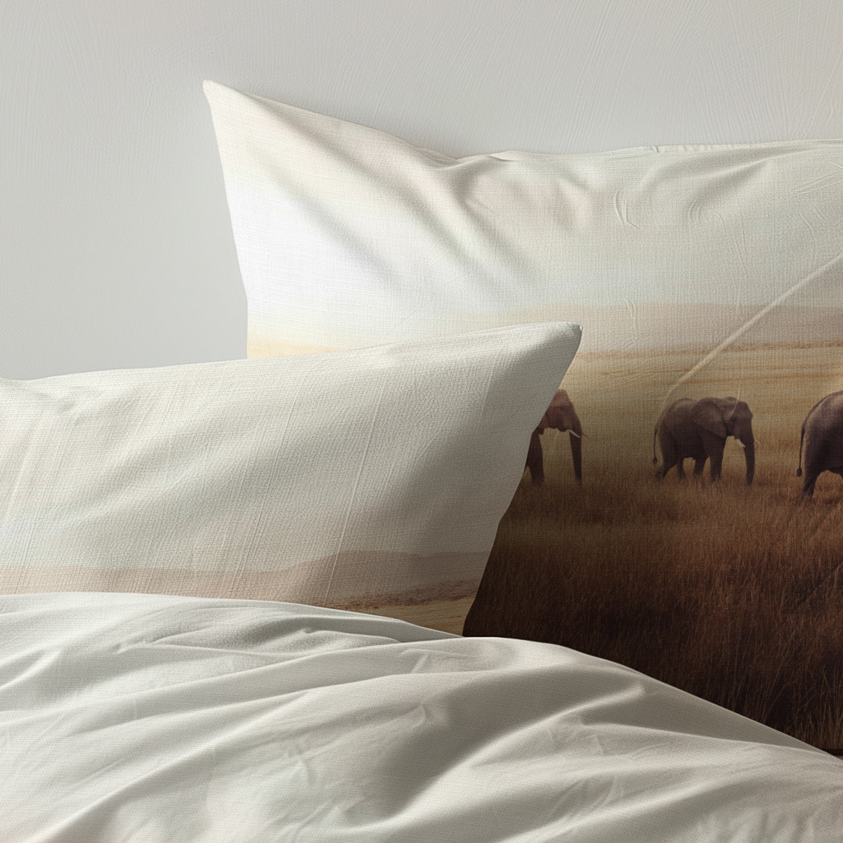 Microvezel dekbedovertrekset Terra Plains Elephant - Bedworld B.V.